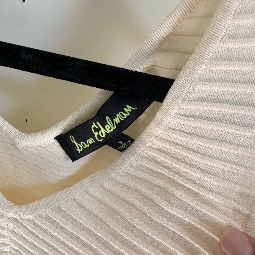 Sam Edelman Cream Ribbed Tank Top - Picture 2 of 2